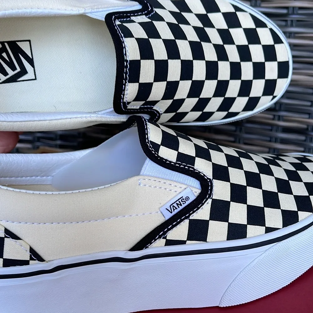 Vans WMNS Classic Slip-On Stackf Checkerboard Black/Classi VN0A7Q5RTYQ Platforms
